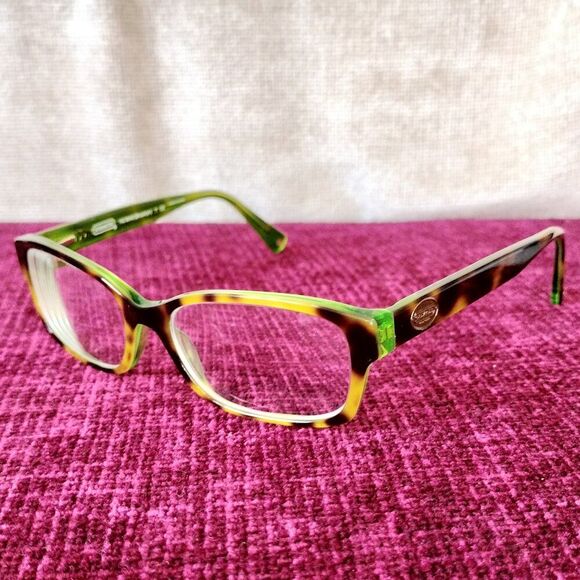 Coach Eyeglasses Frame Green Tortoise Glasses HC 6040 Brooklyn 5117 52[]16 135 - Picture 1 of 13